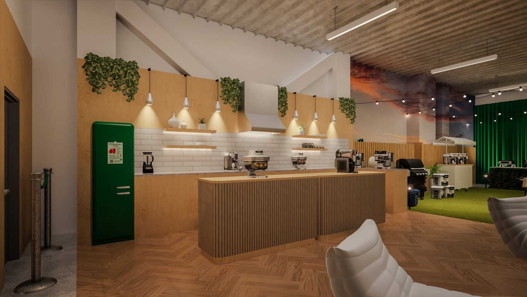Event hospitality counter and service area